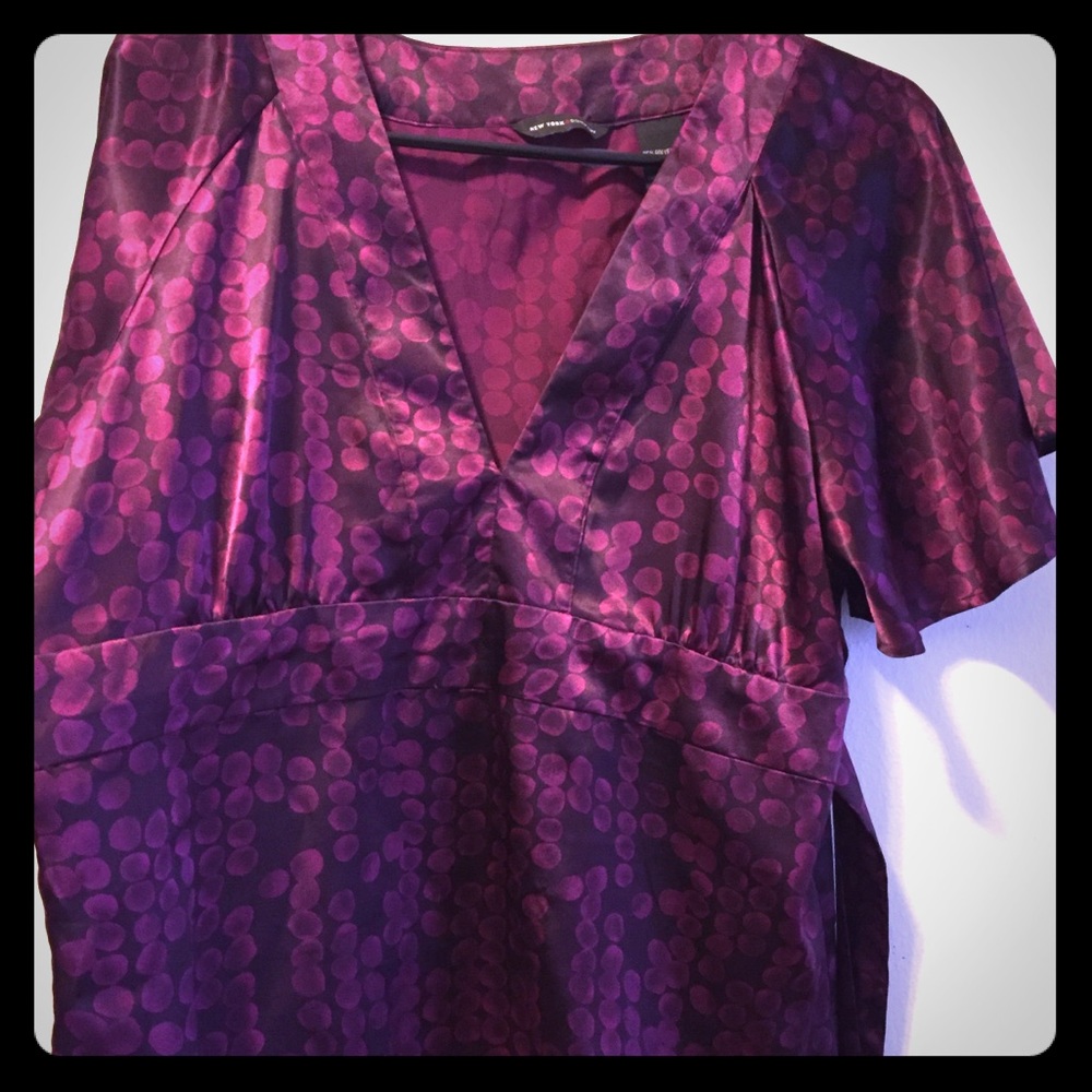 purple silky blouse NY & Co size L🍇